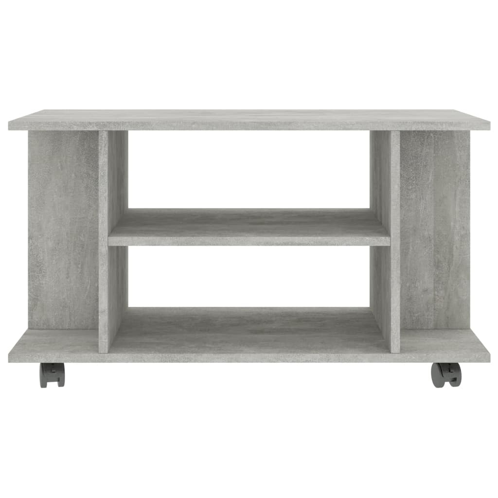VidaXL Tv-meubel met wieltjes 80x40x45 cm bewerkt hout betongrijs