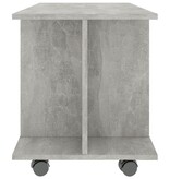 VidaXL Tv-meubel met wieltjes 80x40x45 cm bewerkt hout betongrijs