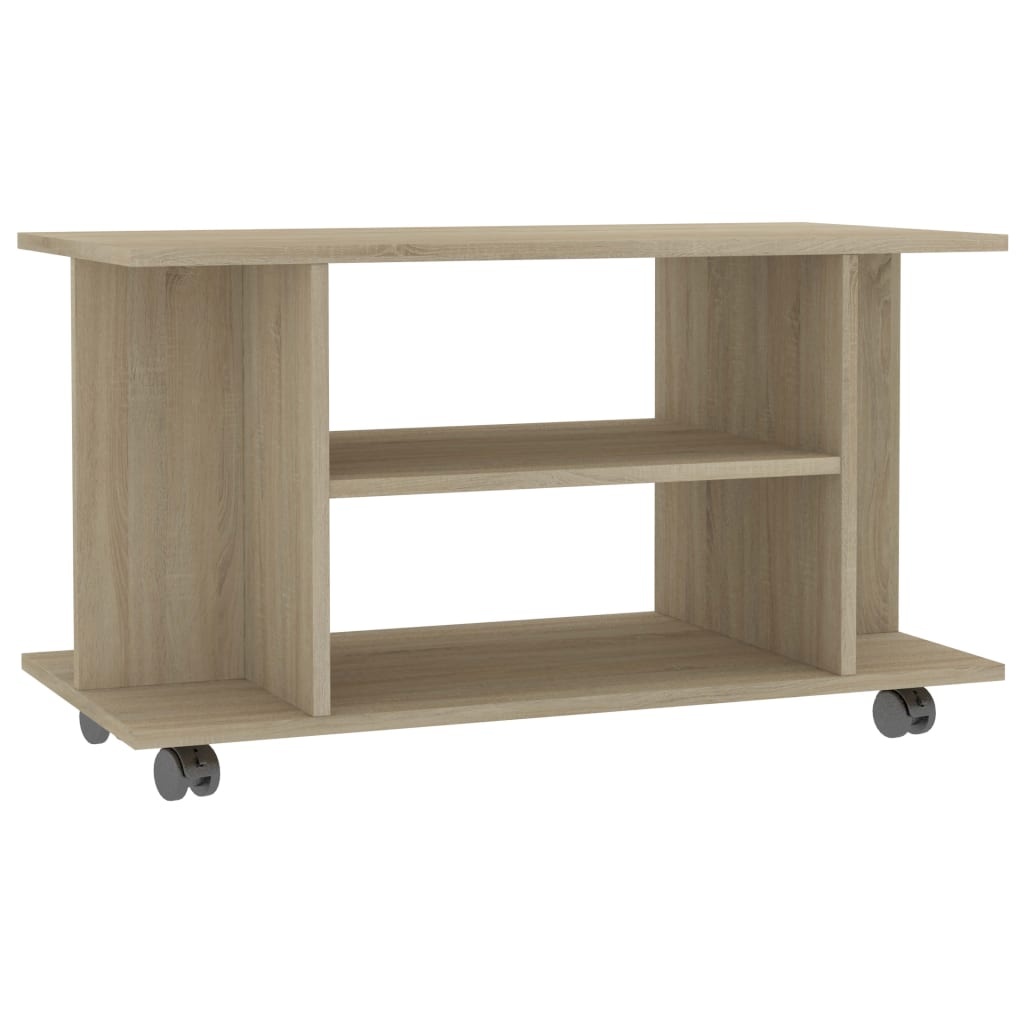 VidaXL Tv-meubel met wieltjes 80x40x45 cm bewerkt hout sonoma eiken