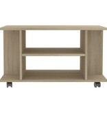 VidaXL Tv-meubel met wieltjes 80x40x45 cm bewerkt hout sonoma eiken