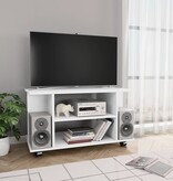VidaXL Tv-meubel met wieltjes 80x40x45 cm bewerkt hout wit