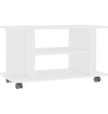 VidaXL Tv-meubel met wieltjes 80x40x45 cm bewerkt hout wit