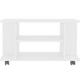 VidaXL Tv-meubel met wieltjes 80x40x45 cm bewerkt hout wit