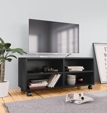 VidaXL Tv-meubel met wieltjes 90x35x35 cm bewerkt hout zwart