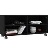 VidaXL Tv-meubel met wieltjes 90x35x35 cm bewerkt hout zwart