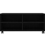 VidaXL Tv-meubel met wieltjes 90x35x35 cm bewerkt hout zwart