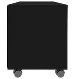 VidaXL Tv-meubel met wieltjes 90x35x35 cm bewerkt hout zwart