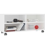 VidaXL Tv-meubel met wieltjes 90x35x35 cm bewerkt hout wit