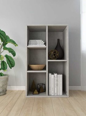 VidaXL Boekenkast/dressoir 50x25x80 cm bewerkt hout betongrijs