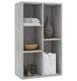 VidaXL Boekenkast/dressoir 50x25x80 cm bewerkt hout betongrijs
