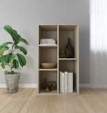VidaXL Boekenkast/dressoir 50x25x80 cm bewerkt hout sonoma eikenkleur