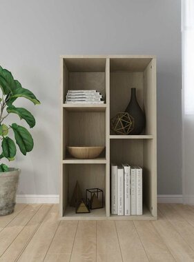VidaXL Boekenkast/dressoir 50x25x80 cm bewerkt hout sonoma eikenkleur