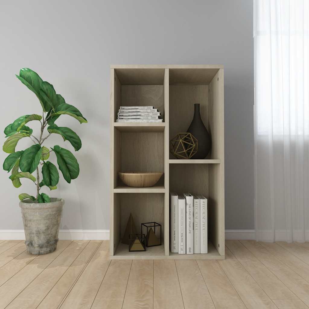 VidaXL Boekenkast/dressoir 50x25x80 cm bewerkt hout sonoma eikenkleur