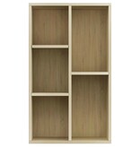 VidaXL Boekenkast/dressoir 50x25x80 cm bewerkt hout sonoma eikenkleur