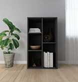 VidaXL Boekenkast/dressoir 50x25x80 cm bewerkt hout zwart