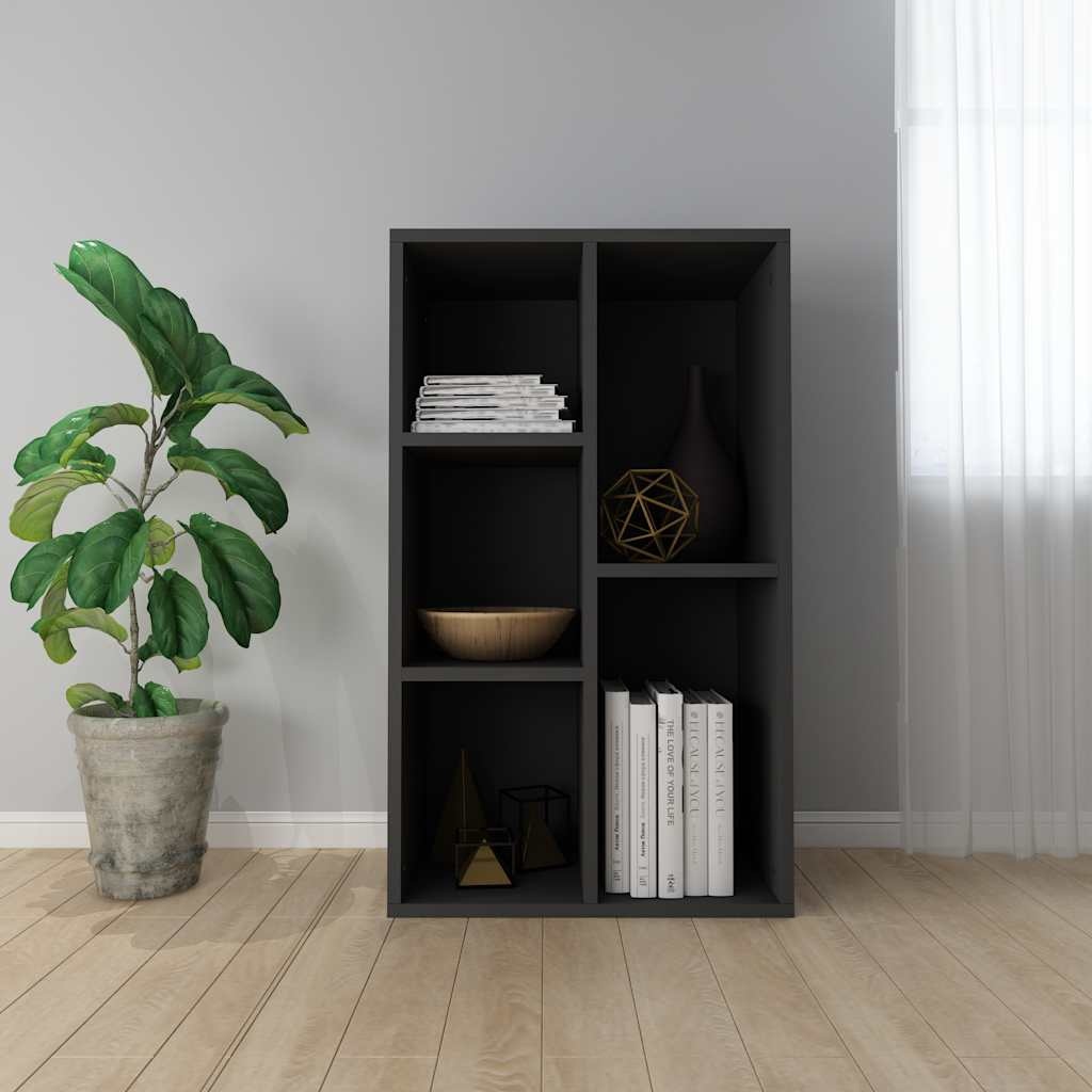 VidaXL Boekenkast/dressoir 50x25x80 cm bewerkt hout zwart