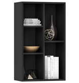 VidaXL Boekenkast/dressoir 50x25x80 cm bewerkt hout zwart