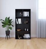 VidaXL Boekenkast/dressoir 66x30x130 cm bewerkt hout zwart