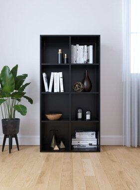 VidaXL Boekenkast/dressoir 66x30x130 cm bewerkt hout zwart