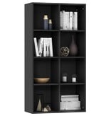VidaXL Boekenkast/dressoir 66x30x130 cm bewerkt hout zwart