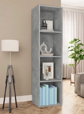 VidaXL Boekenkast/tv-meubel 36x30x143 cm bewerkt hout betongrijs