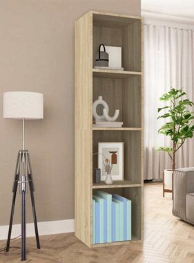 VidaXL Boekenkast/tv-meubel 36x30x143cm bewerkt hout sonoma eikenkleur