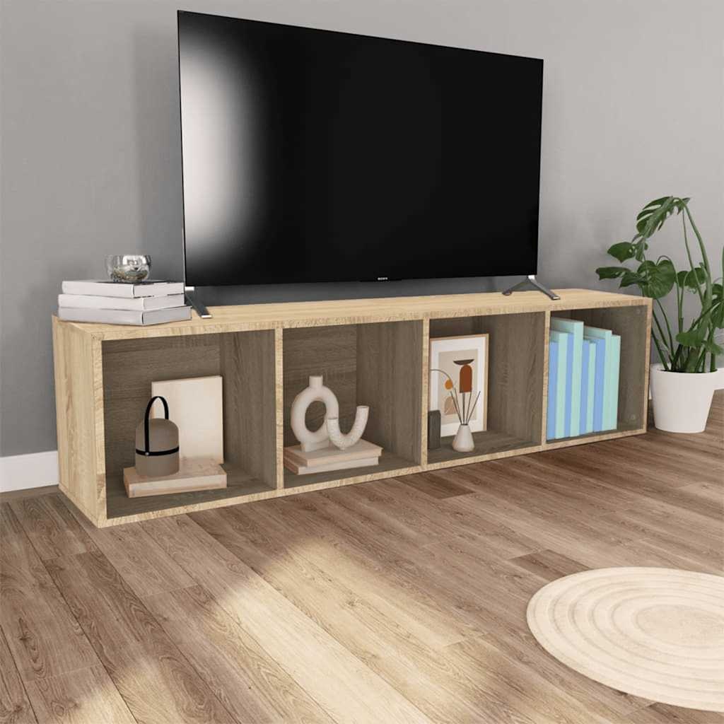 VidaXL Boekenkast/tv-meubel 36x30x143cm bewerkt hout sonoma eikenkleur