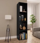 VidaXL Boekenkast/tv-meubel 36x30x143 cm bewerkt hout zwart