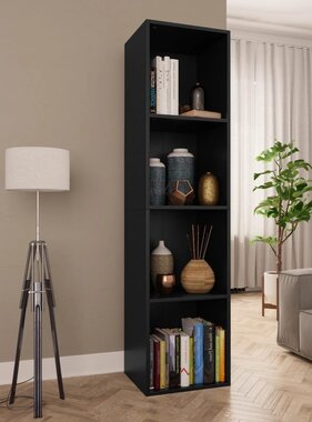 VidaXL Boekenkast/tv-meubel 36x30x143 cm bewerkt hout zwart