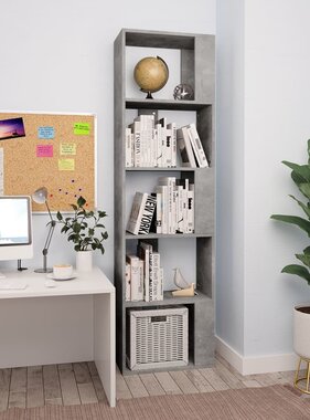 VidaXL Boekenkast/kamerscherm 45x24x159 cm bewerkt hout betongrijs