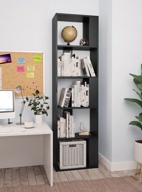 VidaXL Boekenkast/kamerscherm 45x24x159 cm bewerkt hout zwart