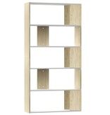 VidaXL Boekenkast/kamerscherm 80x24x159 cm wit en sonoma eikenkleurig