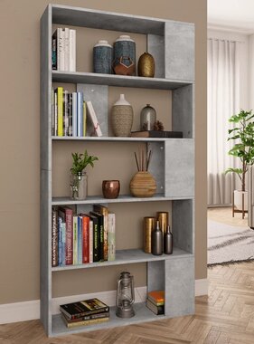 VidaXL Boekenkast/kamerscherm 80x24x159 cm bewerkt hout betongrijs
