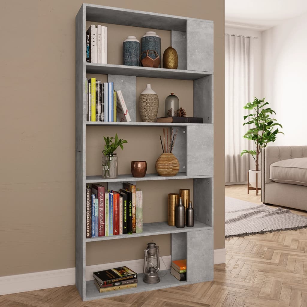 VidaXL Boekenkast/kamerscherm 80x24x159 cm bewerkt hout betongrijs