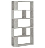 VidaXL Boekenkast/kamerscherm 80x24x159 cm bewerkt hout betongrijs