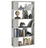 VidaXL Boekenkast/kamerscherm 80x24x159 cm bewerkt hout betongrijs