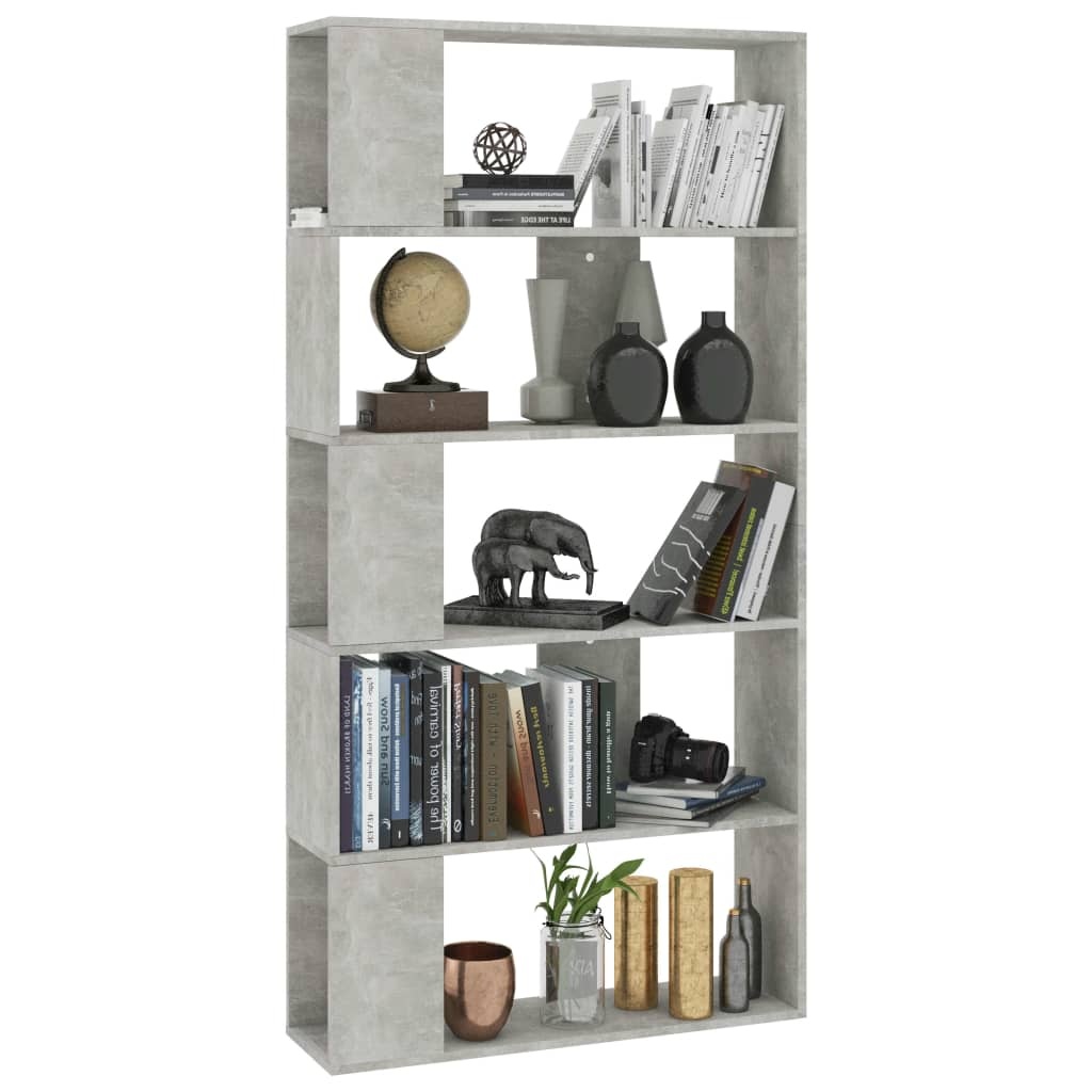 VidaXL Boekenkast/kamerscherm 80x24x159 cm bewerkt hout betongrijs