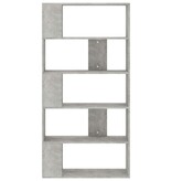 VidaXL Boekenkast/kamerscherm 80x24x159 cm bewerkt hout betongrijs