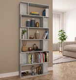 VidaXL Boekenkast / kamerscherm 80x24x192 cm bewerkt hout betongrijs
