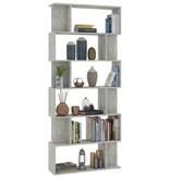 VidaXL Boekenkast / kamerscherm 80x24x192 cm bewerkt hout betongrijs