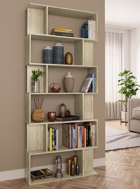 VidaXL Boekenkast/kamerscherm 80x24x192 cm spaanplaat sonoma eiken
