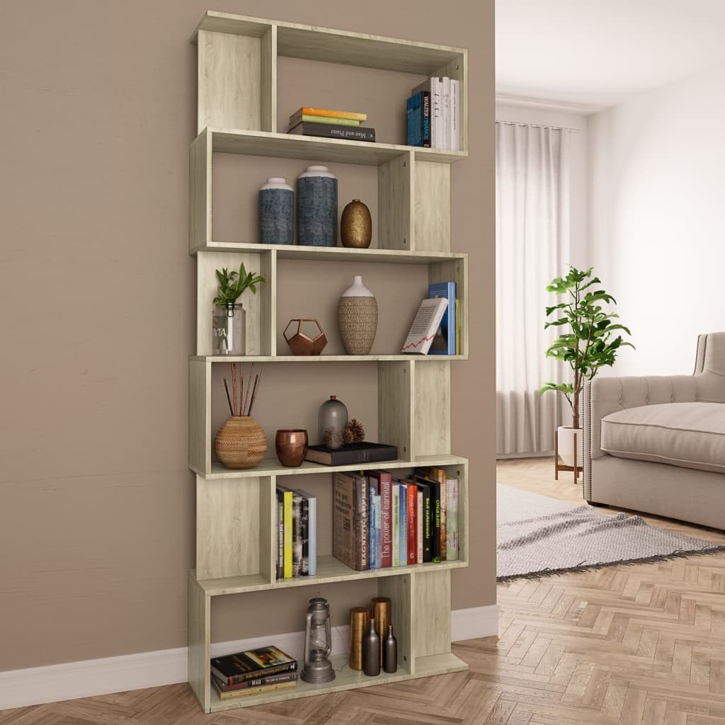 VidaXL Boekenkast/kamerscherm 80x24x192 cm spaanplaat sonoma eiken