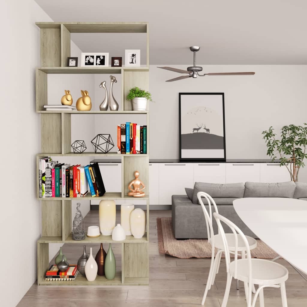 VidaXL Boekenkast/kamerscherm 80x24x192 cm spaanplaat sonoma eiken