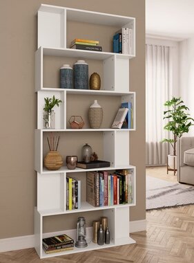 VidaXL Boekenkast/kamerscherm 80x24x192 cm spaanplaat wit