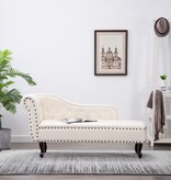 VidaXL Chaise longue kunstleer crèmewit