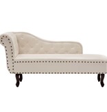 VidaXL Chaise longue kunstleer crèmewit