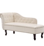 VidaXL Chaise longue kunstleer crèmewit