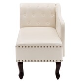 VidaXL Chaise longue kunstleer crèmewit