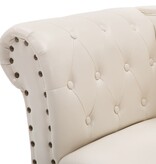 VidaXL Chaise longue kunstleer crèmewit