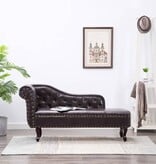 VidaXL Chaise longue kunstleer donkerbruin